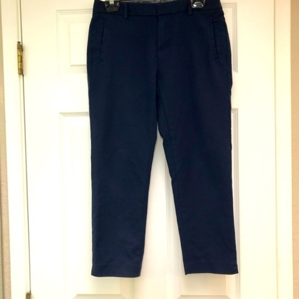 Tommy Hilfiger Navy Stretch Slim Crop Pant-Size 4